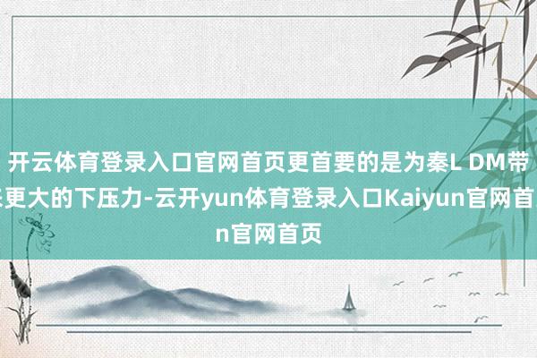 开云体育登录入口官网首页更首要的是为秦L DM带来更大的下压力-云开yun体育登录入口Kaiyun官网首页