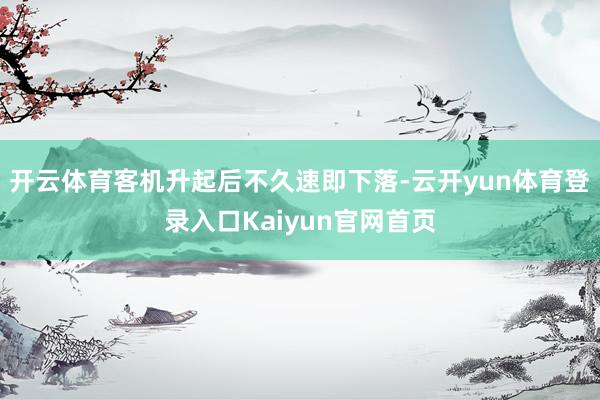 开云体育客机升起后不久速即下落-云开yun体育登录入口Kaiyun官网首页