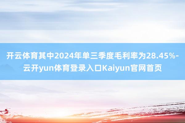 开云体育其中2024年单三季度毛利率为28.45%-云开yun体育登录入口Kaiyun官网首页