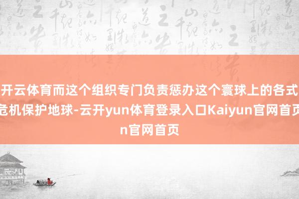 开云体育而这个组织专门负责惩办这个寰球上的各式危机保护地球-云开yun体育登录入口Kaiyun官网首页