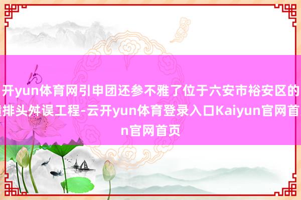 开yun体育网引申团还参不雅了位于六安市裕安区的横排头舛误工程-云开yun体育登录入口Kaiyun官网首页