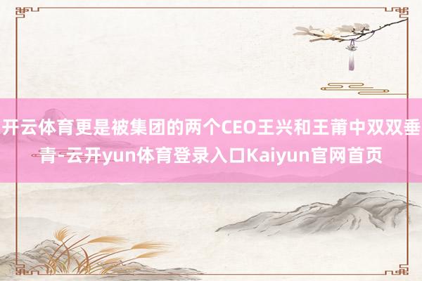 开云体育更是被集团的两个CEO王兴和王莆中双双垂青-云开yun体育登录入口Kaiyun官网首页