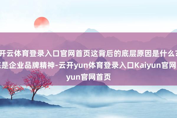 开云体育登录入口官网首页这背后的底层原因是什么?谜底是企业品牌精神-云开yun体育登录入口Kaiyun官网首页