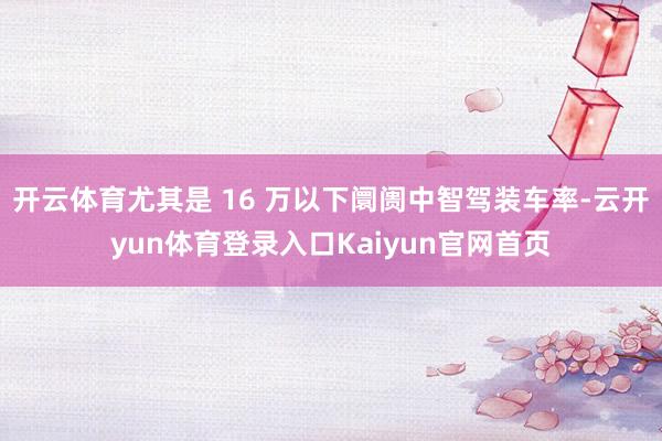 开云体育尤其是 16 万以下阛阓中智驾装车率-云开yun体育登录入口Kaiyun官网首页