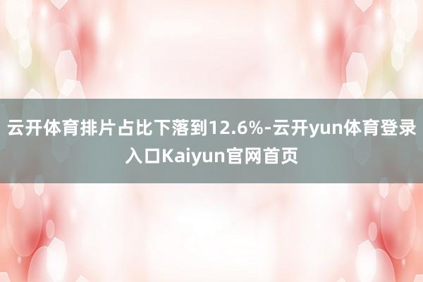 云开体育排片占比下落到12.6%-云开yun体育登录入口Kaiyun官网首页