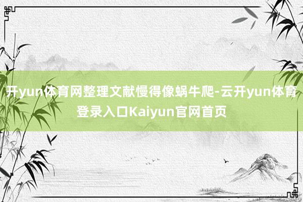 开yun体育网整理文献慢得像蜗牛爬-云开yun体育登录入口Kaiyun官网首页