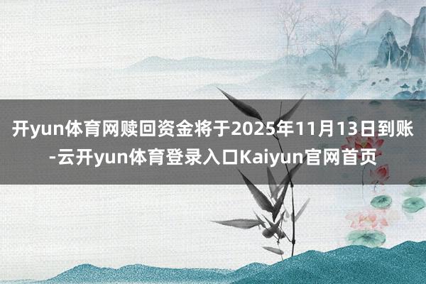 开yun体育网赎回资金将于2025年11月13日到账-云开yun体育登录入口Kaiyun官网首页