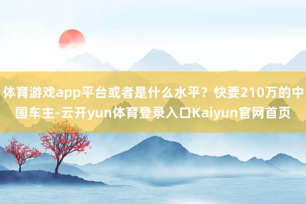 体育游戏app平台或者是什么水平？快要210万的中国车主-云开yun体育登录入口Kaiyun官网首页