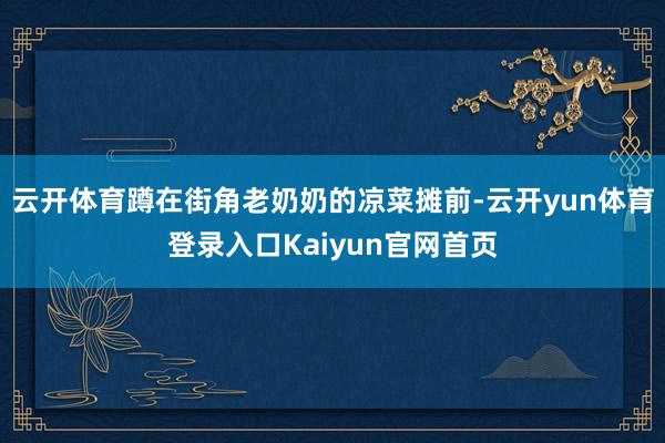 云开体育蹲在街角老奶奶的凉菜摊前-云开yun体育登录入口Kaiyun官网首页