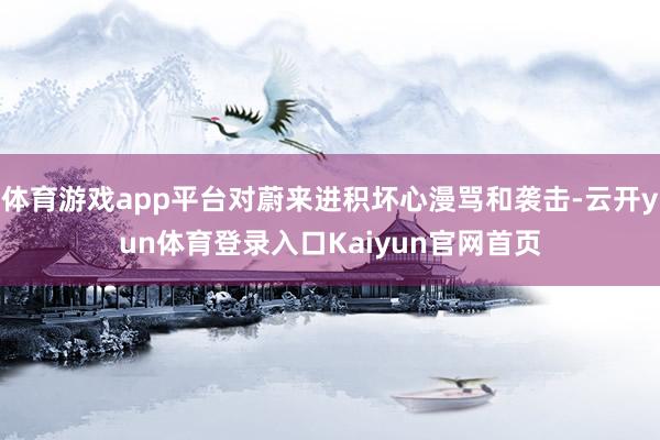 体育游戏app平台对蔚来进积坏心漫骂和袭击-云开yun体育登录入口Kaiyun官网首页