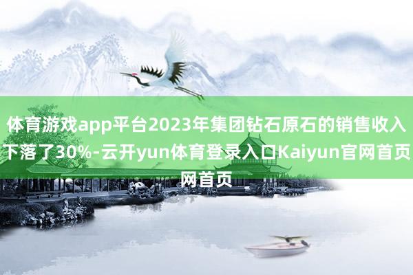 体育游戏app平台2023年集团钻石原石的销售收入下落了30%-云开yun体育登录入口Kaiyun官网首页