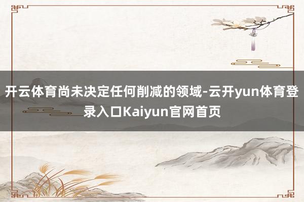 开云体育尚未决定任何削减的领域-云开yun体育登录入口Kaiyun官网首页