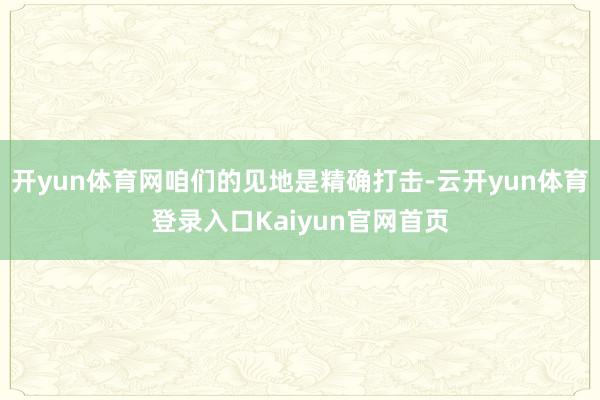 开yun体育网咱们的见地是精确打击-云开yun体育登录入口Kaiyun官网首页