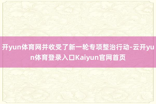 开yun体育网并收受了新一轮专项整治行动-云开yun体育登录入口Kaiyun官网首页