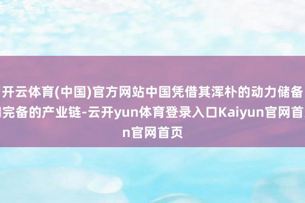 开云体育(中国)官方网站中国凭借其浑朴的动力储备和完备的产业链-云开yun体育登录入口Kaiyun官网首页