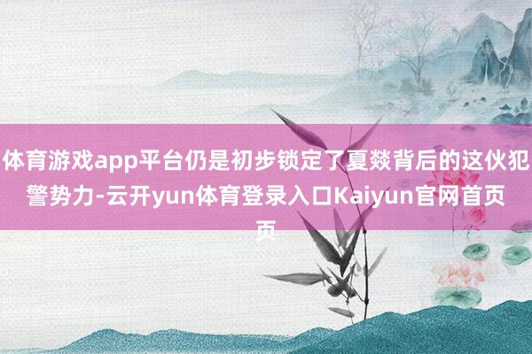 体育游戏app平台仍是初步锁定了夏燚背后的这伙犯警势力-云开yun体育登录入口Kaiyun官网首页